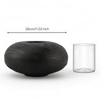 Vase with Glass Cup Soilless Growing Vase Sculptural Oval Bowl for Tabletop