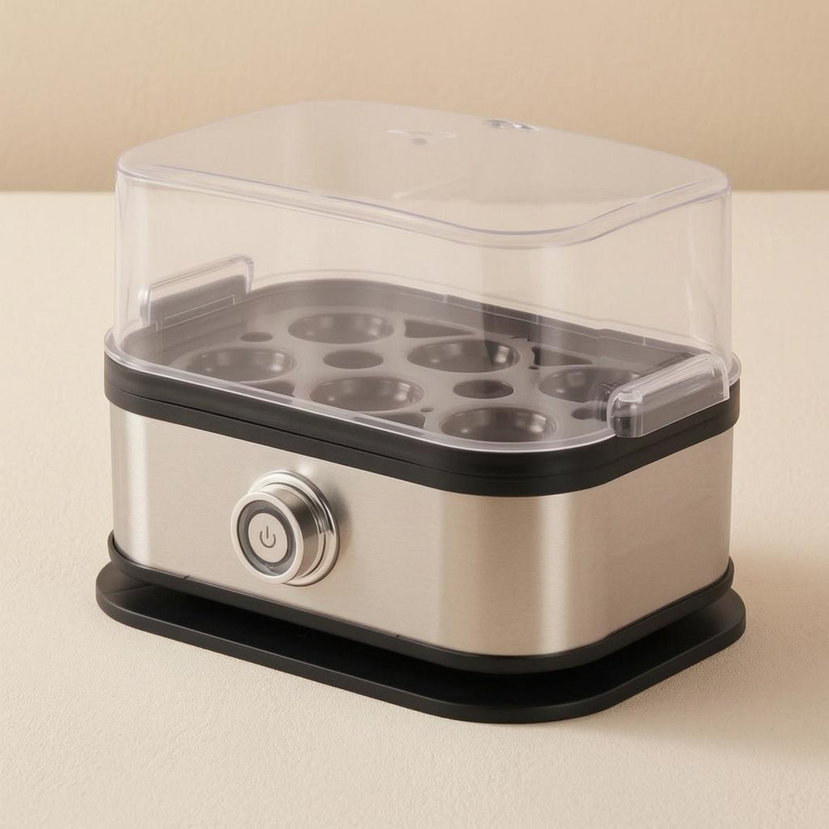 Electric Egg Cooker Brushed Stainless Steel Countertop Egg Cooker