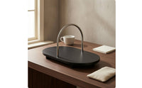 Black Oval Serving Tray Minimalist Serving Item Stable Household Base Decor