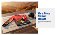 Kids Cycling Jersey, Autumn Winter, Fleece, Long Sleeve, Unisex, Red, Sports Top, Full Zipper