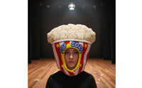 Popcorn Costume Headpiece Funny Design Popcorn Bucket Hat Carnival Style Novelty Headwear for Party