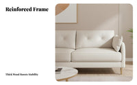 Curved 3-Seater Sofa Cream cream Living Room Furniture Light Luxury aesthetic Couch for Apartment Dwellers, Young Adults, Studio Flat, Lounge Area, Office