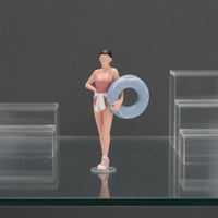 Girl with Swim Inflatable Detailed Finish Swimsuit Girl Figurine Collectible Display Piece Standing Beach Figure for Collectors, Diorama