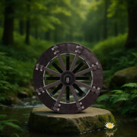 Faux Wood Water Wheel for Pond and Garden Decor
