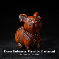 Pig Desk Ornament Lightweight Wooden Pig Figurine Desktop
