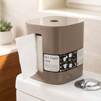 Toilet Roll Holder and Bathroom Storage Cabinet, Freestanding Toilet Paper Tissue Box, Modern Minimalist Style Bathroom Decor, No Drill
