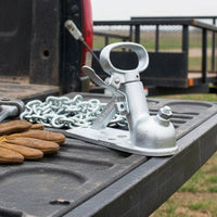 Cast Steel 50 Mm Hauling Coupler Galvanized Ball Hitch Coupler Heavy Duty 4 Hole Hauling Hitch Stable Lock
