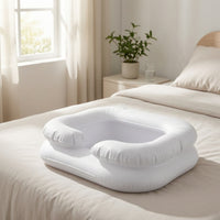 Inflatable Shampoo Basin with Hose Cushioned Inflatable Hair Washing Basin with Pillow Easy-to-Wipe Shampoo Bowl for Home Care