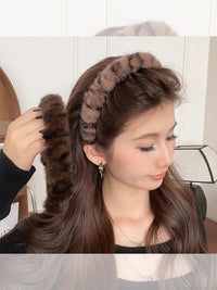 复古毛绒豹纹发箍女2025新款洗脸化妆敷面膜秋冬头箍增高颅顶头饰