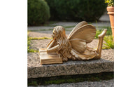 Resin Fairy Statue Weather Resistant Garden Nymph Ornament Fantasy Themed Angel Wing Sculpture for Garden, Desktop, Bookshelf
