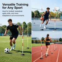 Marker Poles, Red White Weighted Base Football Slalom Poles, Anti Slip for Soccer Agility & Dribbling Exercises