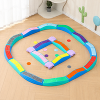 Multicolored Stepping Stones Kids Play Set, Balance Beam Toy, Connecting Obstacle Course for 3-6 Years, Home & Kindergarten Use