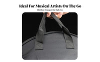 Backpack-Style Padded Handpan Bag Zipper Closure Handpan Carrying Bag Stitched Panel Drum Carrying Case Cushioned