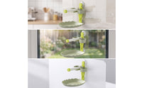 Easy-to-Mount Suction Cup Bird Stand with Tray Textured Pet Supply Compact for Parrots, Budgies, Smooth Surfaces