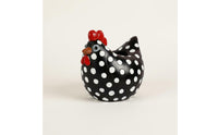 Cute Spotted Cock Statue Quirky Spotted Chicken Figurine Cartoon Design Resin Cock Sculpture Funny for Gift