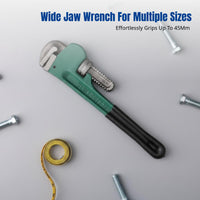 Pipe Wrench, Adjustable Heavy-Duty Pliers, Large Opening, Multi-Function Auto-Tightening Plumbing Tool for Home Installation