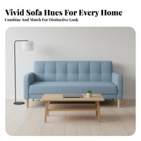 Nordic Design 3-Seater Fabric Sofa Modern Minimalist Design 3-Seater Settee Economical Living Room Furniture Space-Saving for Apartment Dwellers, Small Families, Homeowners, Home