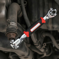 8-in-1 Ratchet Wrench with Rotating Head Double-Ended Ratchet Wrench Pivoting Hand Tool Magnetized for Mechanics, Diyers, Automotive Repair, Tight Confined Areas, Garage