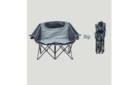 Two-Person Outdoor Lounge Chair Padded Double Camping Chair Foldable Camping Loveseat for Couples, Campers, Patio, Backyard
