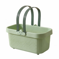 Perforated Bath Basket Arched Handles Portable Washroom Basket Ventilated Handle Storage Tote