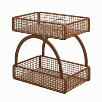 Two-Tier Fruit Rack Space-Saving Countertop Organizer Rack for Kitchen, Dining Room