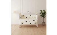 Solid Wood Extendable Toddler Bed Multifunctional Convertible Baby Crib With Wheels Wooden Infant Cradle Adjustable Height for Newborns, Infants, Toddlers, Bedroom