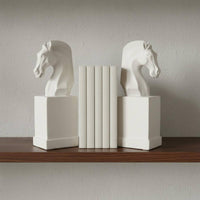 2 Pieces Horse Head Bookend Artistic Design Light Equine Sculpture Book Support Multifunctional Modern Decorative Book Ends for Office