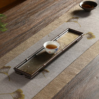 Bamboo Tea Tray with Stone Surface