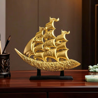 Layered Sailboat Statue with Base Engraved Sailboat Sculpture Elegant Sailing Boat Ornament Modern for Homeowners, Art Collectors, Living Room, Office, Entryway, Display Cabinet