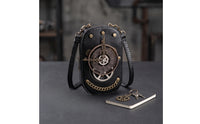 Steampunk Gear Shoulder Bag Gothic Crossbody Shoulder Bag Small Mini Purse Compact for Cosplayers