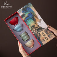 敦煌花语茶盏茶具套装文创茶杯礼盒结婚新婚礼物生日乔迁礼物男生
