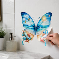 Waterproof Beach Butterfly Self-Adhesive Wall Decal for Windows, Glass, Bathroom, Toilet Decoration