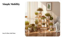 Space Saving Multi-Tier Flower Rack Large Capacity Plant Stand Sturdy Construction Display Shelf Heavy-Duty for Aquarium Hobbyists, Apartment Dwellers, Living Room, Indoor, Balcony, Bedroom