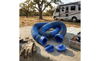 Easy to Use Flexible Drain Hose with End Caps Lightweight Corrugated Drain Hose Compact Corrugated Pipe Cap Nonperforated for RV Owners, Campsite Hookup