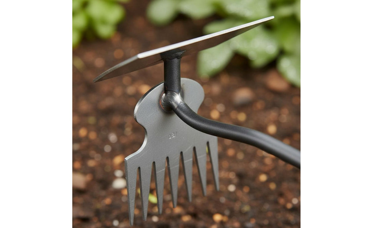 Weeding Rake Hoe Multi-Functional Manual Invasive Growth Remover Stainless Metal Garden Base Puller for Gardeners