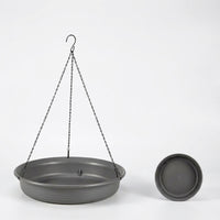 Hanging Bird Feeder and Decorative Bird Bath, Large Size Resin Tray with Drainage Holes, Round Mesh Feeder for Adult Garden and Outdoor Decor