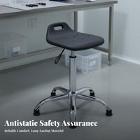 Thick Cushi Single D Seat Anti-Static Workstation Stool Strong Load-Bea Circular Adjustable Swivel Stool Water and Oil Proof Commercial Seating Easy to Assemble for Factory Workers, Home Office Users, Workstation Oratory, Clean Room, Workshop