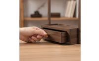 Bamboo Calligraphy Brush Rack 14-Hook Calligraphy Brush Holder with Tray Freestanding Hanging for Calligraphers