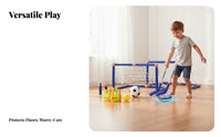 Soft Foam Bumper Hover Soccer Hockey Set Furniture-Friendly 2 in 1 Sports Toy Set Easy Assembly for Family, Girls, Playroom, Home, Outdoor