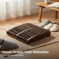 Acupoint Stimulation Acupressure Foot Massager Board Large Area Coverage Wooden Foot Roller Long-Lasting Wood Construction Reflexology Tool Ergonomic Design for Elderly, Under Desk, Office
