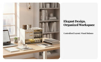 Multi-Compartment Book and Pen Holder Large Capacity for Study Room, Students