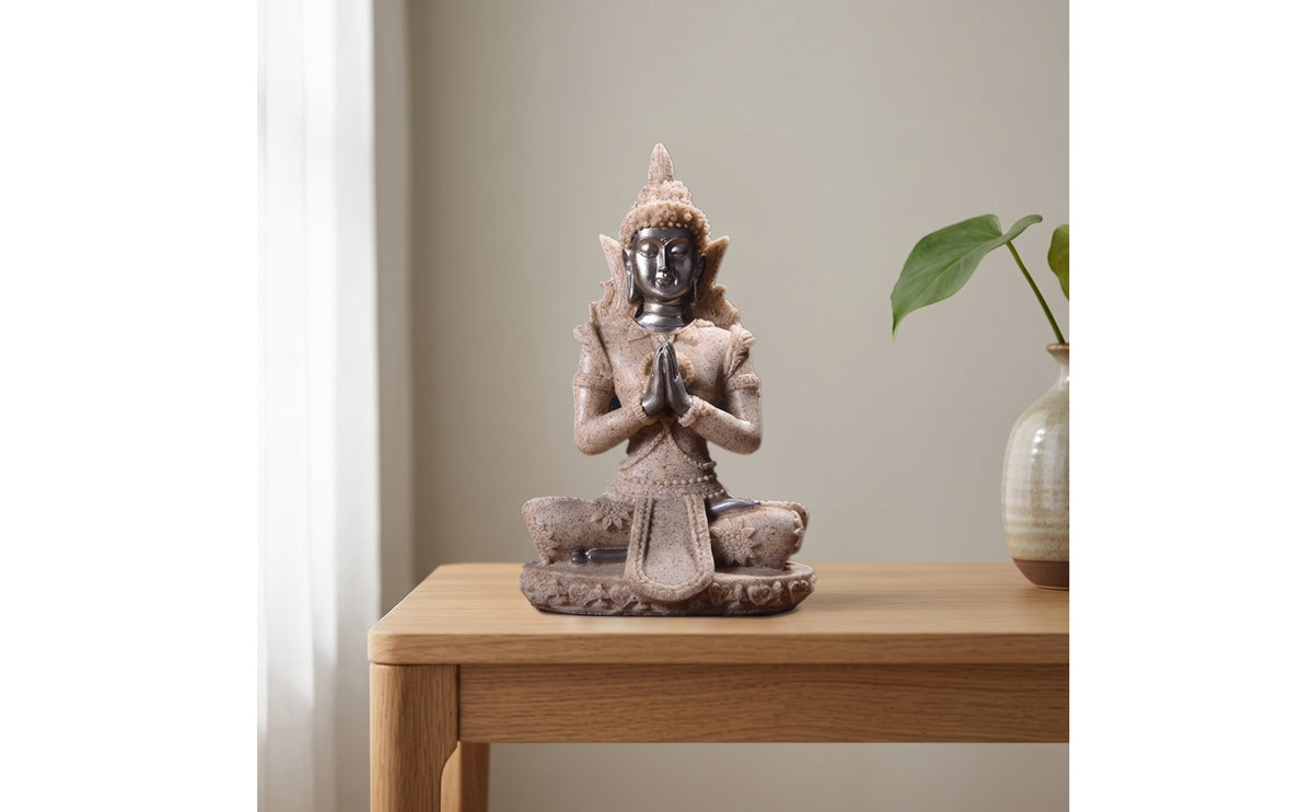 Buddha Figurine with Base Meditative Buddha Statue with Base Tabletop Meditation Figurine for Altar, Desk, Shelf