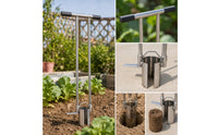 Galvanized Seedling Transplanter Heavy-Duty Seedling Transplanter with Serrated Edge Ergonomic Bulb Planter Versatile for Vegetable Beds, Nursery