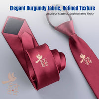 Chinese Style Red Tie, Double Happiness Symbol, Easy to Wear, Wedding Groom, Festive Necktie