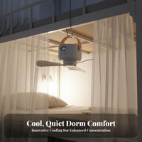 Installation-No-Installation Bunk Bed Fan Quiet Operation Net Fan Lightweight Cooling Appliance 4 Speed Settings for Students, Dorm Room, Camping