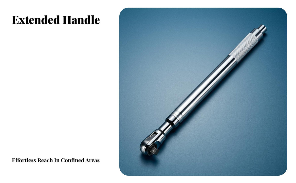 High Rotational Force Ratchet Extension Bar Labor-Saving Design Extendable Ratchet Wrench Tight Space Reach Wrench Extender Bar Heavy Duty for Auto Repair Technicians, Maintenance Workers, DIY Enthusiasts, Workshop, Garage