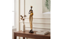 Figurine with Vessel Detailed Female Figurine Artistic for Living Room