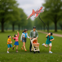 Spring Scene Model Detailed Craftsmanship Kite Flying Model Hand Painted Resin Miniature Scene for Photography