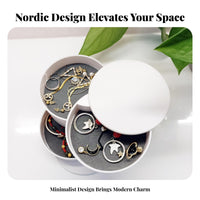 Rotating Jewelry Box Dust-Resistant 4-Layer Rotating Jewelry Organizer Compact Design 4-Tier Swivel Accessory Case for Women, Desktop, Dorm Room