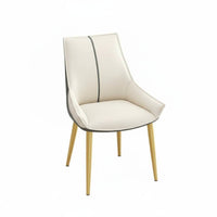 Modern Minimalist Design Upholstered Side Chair with Metal Legs Light Luxury aesthetic Dining Seating Soft Padded Seat Indoor Furniture Ergonomic Backrest for Restaurant Owners, Interior Designers, Kitchen, Living Room, Waiting Area, Office